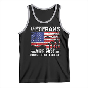 Veterans Are Not Suckers Or Losers Tank Top Veteran Vintage US Flag Protest TS10 Black Athletic Heather Print Your Wear