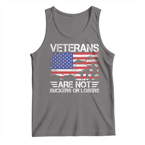 Veterans Are Not Suckers Or Losers Tank Top Veteran Vintage US Flag Protest TS10 Deep Heather Print Your Wear