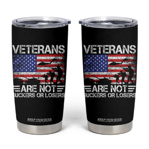 Veterans Are Not Suckers Or Losers Tumbler Cup Veteran Vintage US Flag Protest TS10 Black Print Your Wear