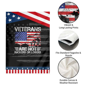 Veterans Are Not Suckers Or Losers Garden Flag Veteran Vintage US Flag Protest TS10 Print Your Wear