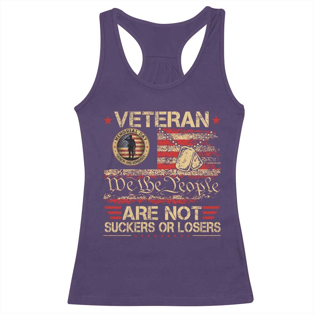 Veterans Are Not Suckers Or Losers Racerback Tank Top Vintage Old 1776 Vintage Flag We The People Veteran Patriotic TS10 Purple Print Your Wear
