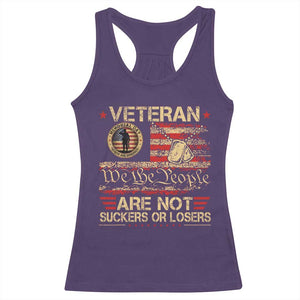 Veterans Are Not Suckers Or Losers Racerback Tank Top Vintage Old 1776 Vintage Flag We The People Veteran Patriotic TS10 Purple Print Your Wear