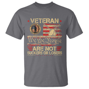 Veterans Are Not Suckers Or Losers T Shirt Vintage Old 1776 Vintage Flag We The People Veteran Patriotic TS10 Charcoal Print Your Wear