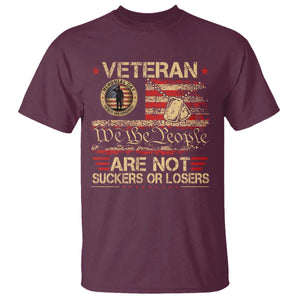 Veterans Are Not Suckers Or Losers T Shirt Vintage Old 1776 Vintage Flag We The People Veteran Patriotic TS10 Maroon Print Your Wear