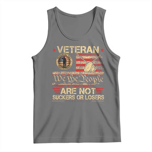 Veterans Are Not Suckers Or Losers Tank Top Vintage Old 1776 Vintage Flag We The People Veteran Patriotic TS10 Black Heather Print Your Wear