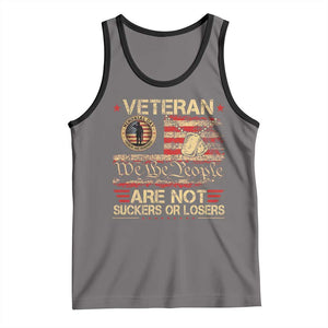 Veterans Are Not Suckers Or Losers Tank Top Vintage Old 1776 Vintage Flag We The People Veteran Patriotic TS10 Deep Heather Black Print Your Wear