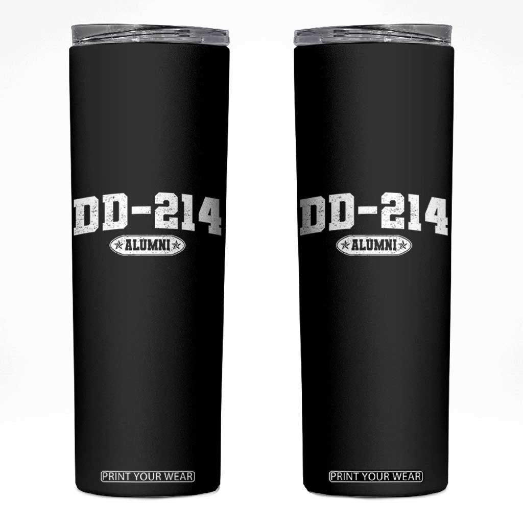 DD-214 Alumni Skinny Tumbler US Army Pride Military Veteran Retired TS10 Black Print Your Wear