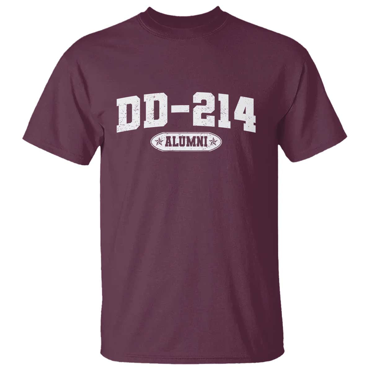 DD-214 Alumni T Shirt - US Army Pride Military Veteran Retired Service Honor Tee TS10 Maroon Print Your Wear