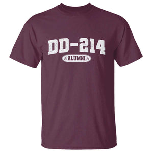 DD-214 Alumni T Shirt - US Army Pride Military Veteran Retired Service Honor Tee TS10 Maroon Print Your Wear