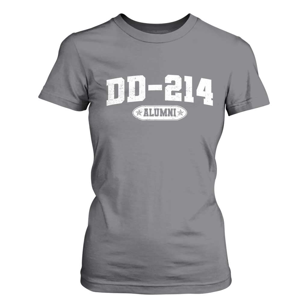 DD-214 Alumni T Shirt For Women US Army Pride Military Veteran Retired TS10 Charcoal Print Your Wear