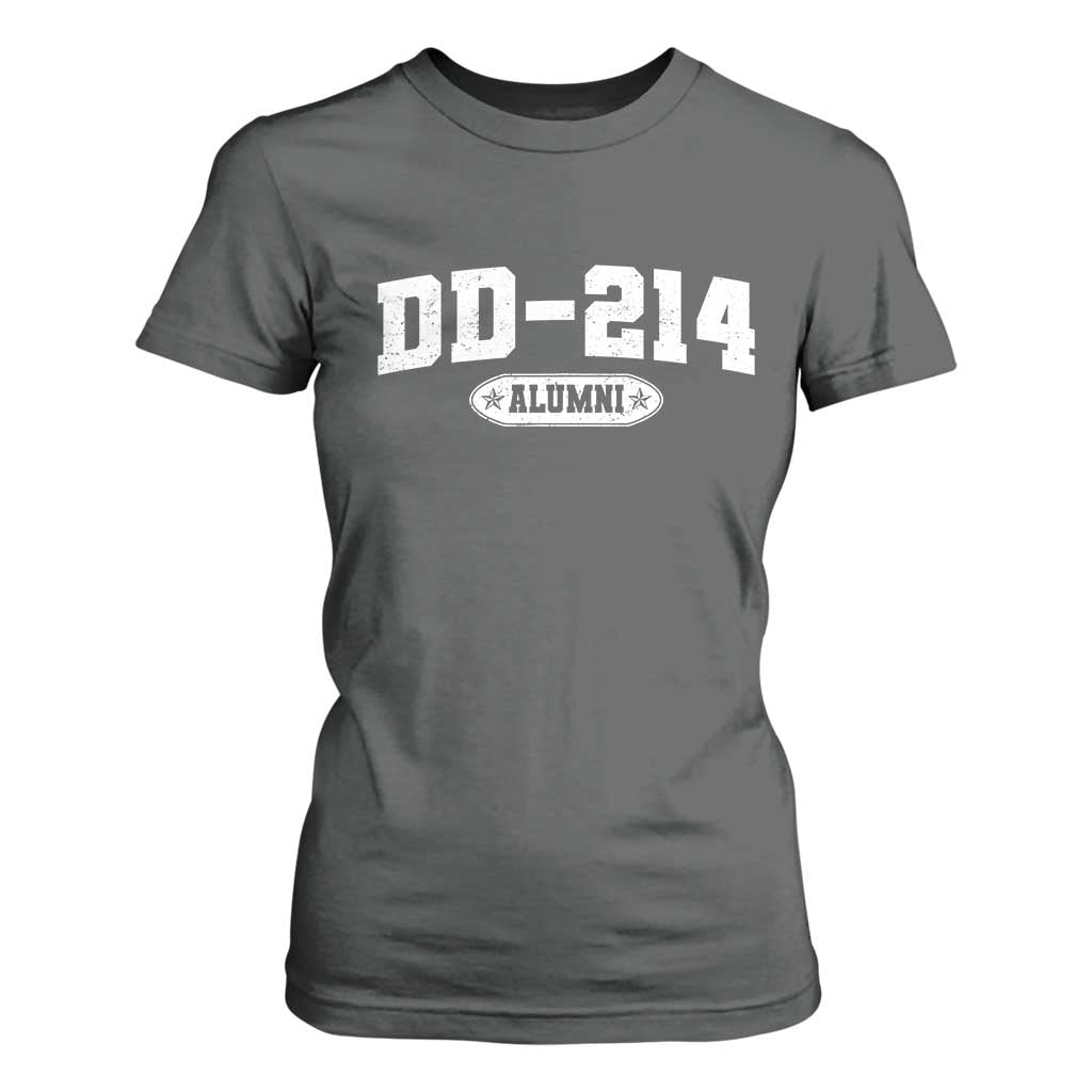 DD-214 Alumni T Shirt For Women US Army Pride Military Veteran Retired TS10 Dark Heather Print Your Wear