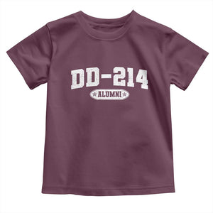 DD-214 Alumni Toddler T Shirt US Army Pride Military Veteran Retired TS10 Maroon Print Your Wear