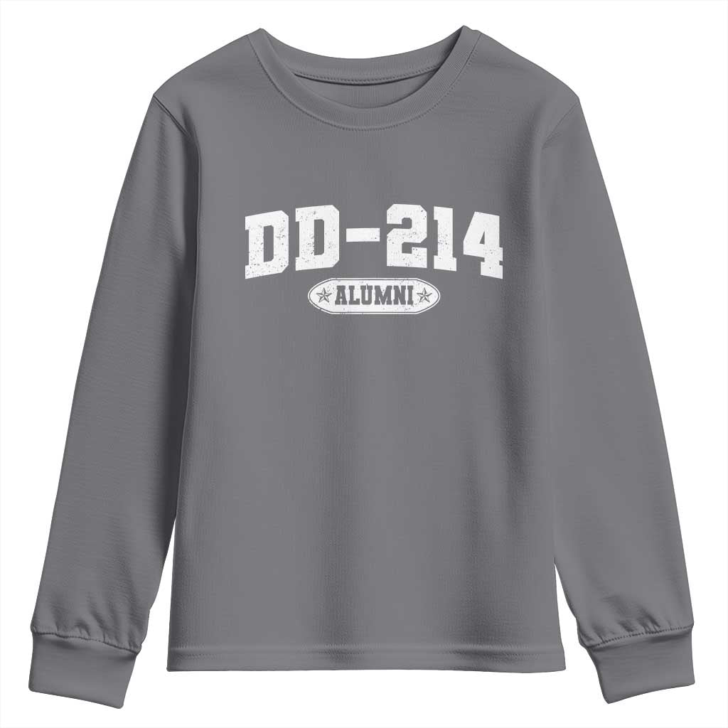 DD-214 Alumni Youth Sweatshirt US Army Pride Military Veteran Retired TS10 Charcoal Print Your Wear
