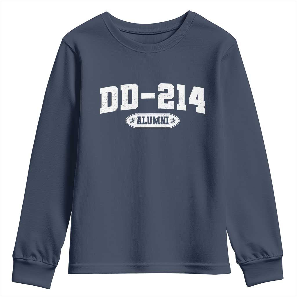 DD-214 Alumni Youth Sweatshirt US Army Pride Military Veteran Retired TS10 Navy Print Your Wear