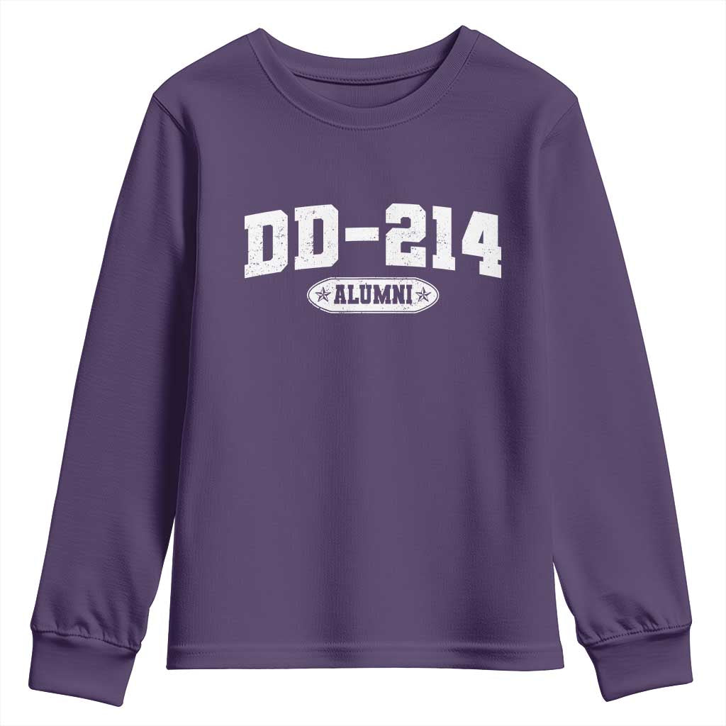 DD-214 Alumni Youth Sweatshirt US Army Pride Military Veteran Retired TS10 Purple Print Your Wear