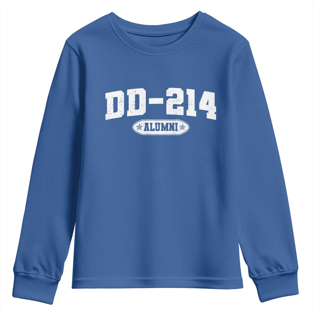DD-214 Alumni Youth Sweatshirt US Army Pride Military Veteran Retired TS10 Royal Blue Print Your Wear