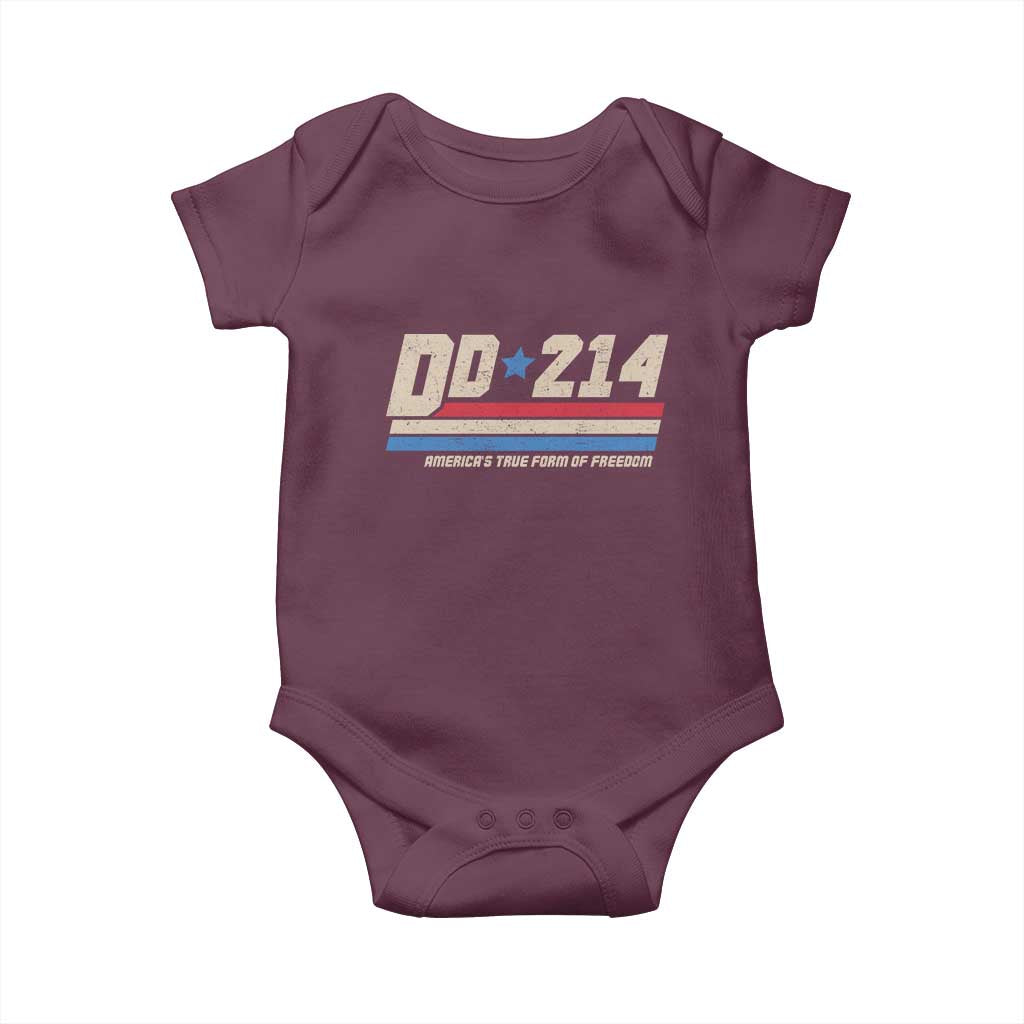 DD-214 Baby Onesie Armed Forces Military Alumni Vintage Veteran TS10 Maroon Print Your Wear