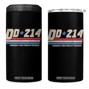 DD-214 4 in 1 Can Cooler Tumbler Armed Forces Military Alumni Vintage Veteran TS10 One Size: 16 oz Black Print Your Wear
