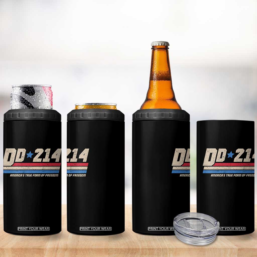 DD-214 4 in 1 Can Cooler Tumbler Armed Forces Military Alumni Vintage Veteran TS10 Print Your Wear