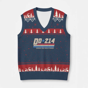 DD-214 V-Neck Knit Sweater Vest Armed Forces Military Alumni Vintage Veteran TS10 Navy Red Print Your Wear