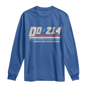 DD-214 Long Sleeve Shirt Armed Forces Military Alumni Vintage Veteran TS10 Royal Blue Print Your Wear