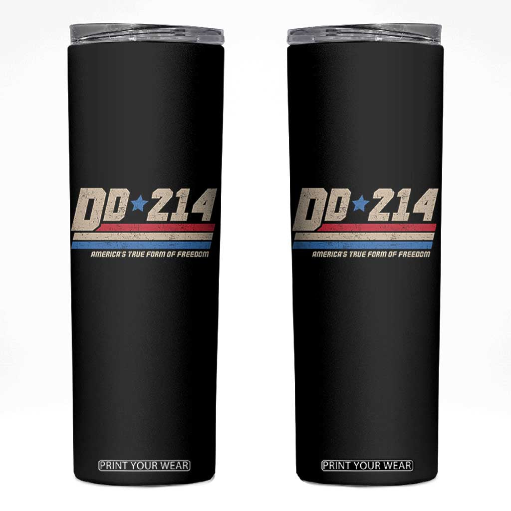 DD-214 Skinny Tumbler Armed Forces Military Alumni Vintage Veteran TS10 Black Print Your Wear