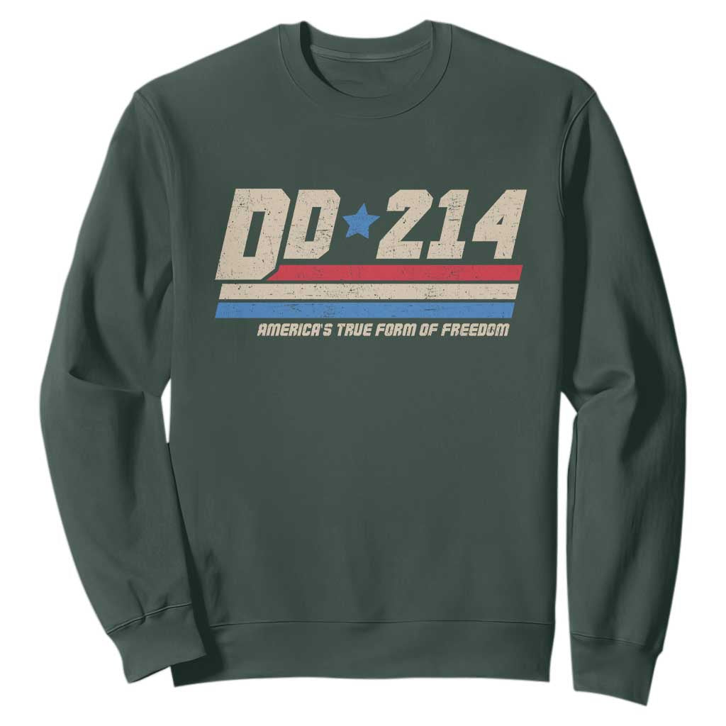 DD-214 Sweatshirt Armed Forces Military Alumni Vintage Veteran TS10 Dark Forest Green Print Your Wear