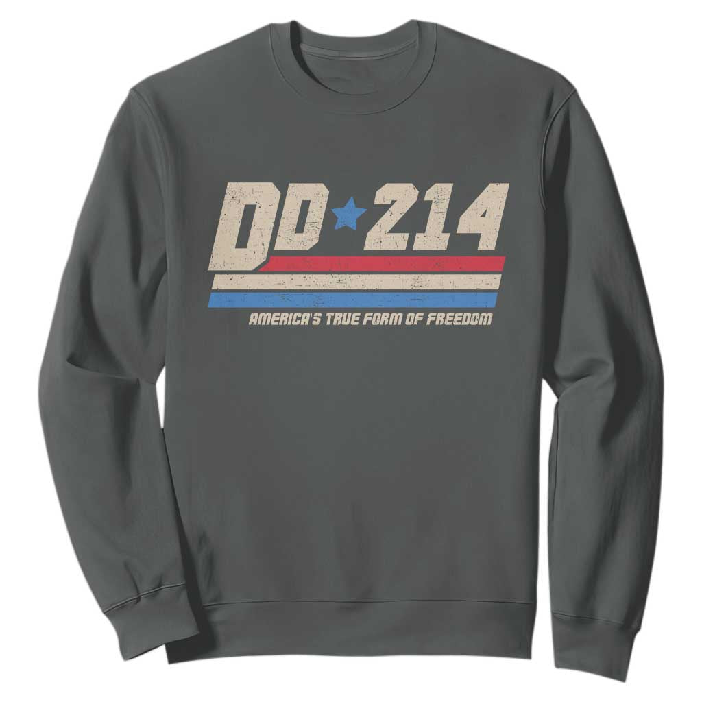 DD-214 Sweatshirt Armed Forces Military Alumni Vintage Veteran TS10 Dark Heather Print Your Wear