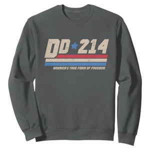 DD-214 Sweatshirt Armed Forces Military Alumni Vintage Veteran TS10 Dark Heather Print Your Wear
