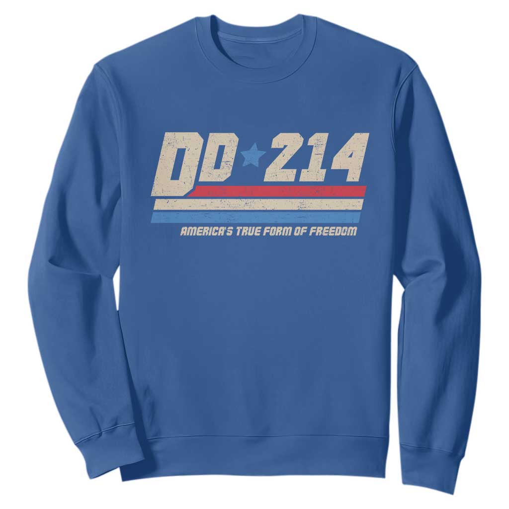 DD-214 Sweatshirt Armed Forces Military Alumni Vintage Veteran TS10 Royal Blue Print Your Wear