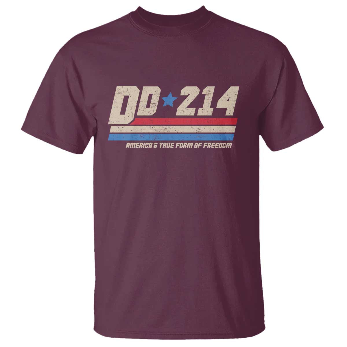 DD-214 T Shirt Armed Forces Military Alumni Vintage Veteran TS10 Maroon Print Your Wear