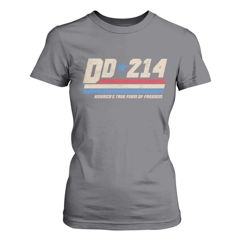 DD-214 T Shirt For Women Armed Forces Military Alumni Vintage Veteran TS10 Charcoal Print Your Wear