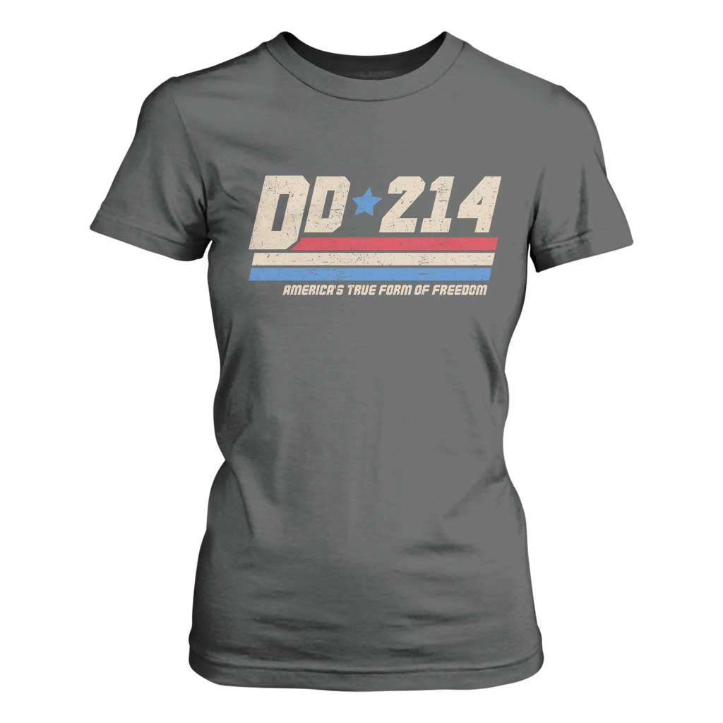 DD-214 T Shirt For Women Armed Forces Military Alumni Vintage Veteran TS10 Dark Heather Print Your Wear