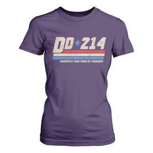 DD-214 T Shirt For Women Armed Forces Military Alumni Vintage Veteran TS10 Purple Print Your Wear