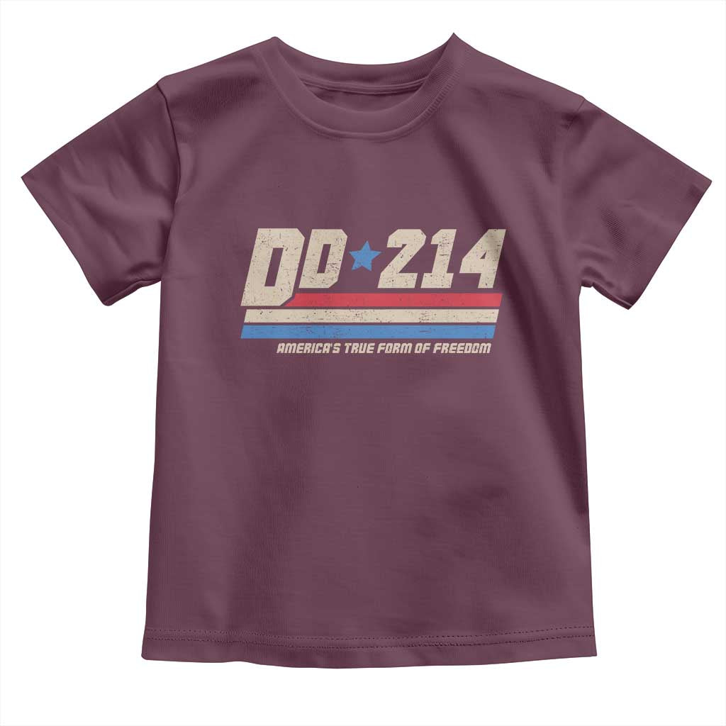 DD-214 Toddler T Shirt Armed Forces Military Alumni Vintage Veteran TS10 Maroon Print Your Wear