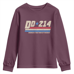 DD-214 Youth Sweatshirt Armed Forces Military Alumni Vintage Veteran TS10 Maroon Print Your Wear