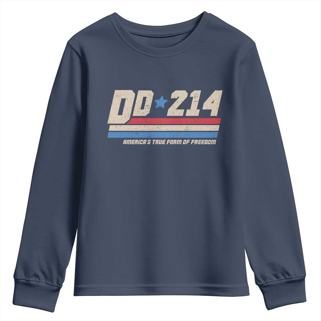 DD-214 Youth Sweatshirt Armed Forces Military Alumni Vintage Veteran TS10 Navy Print Your Wear