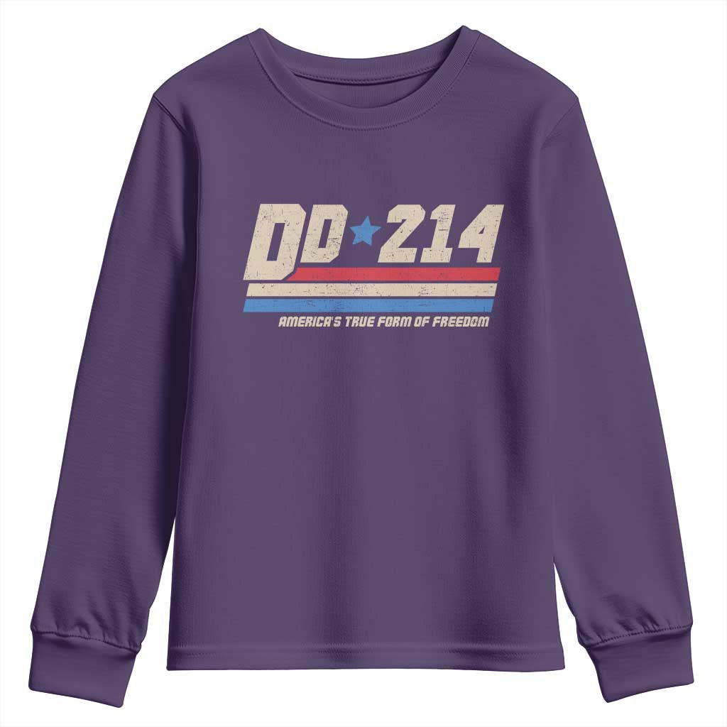 DD-214 Youth Sweatshirt Armed Forces Military Alumni Vintage Veteran TS10 Purple Print Your Wear
