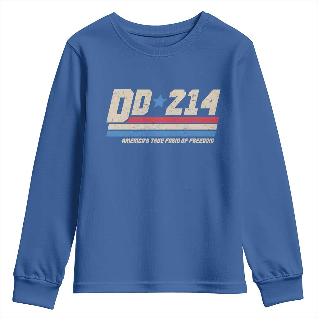 DD-214 Youth Sweatshirt Armed Forces Military Alumni Vintage Veteran TS10 Royal Blue Print Your Wear