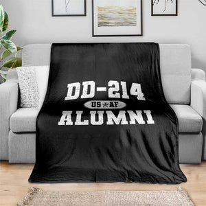 DD-214 US Air Force Alumni Throw Blanket US Military Veteran Retired TS10 Print Your Wear