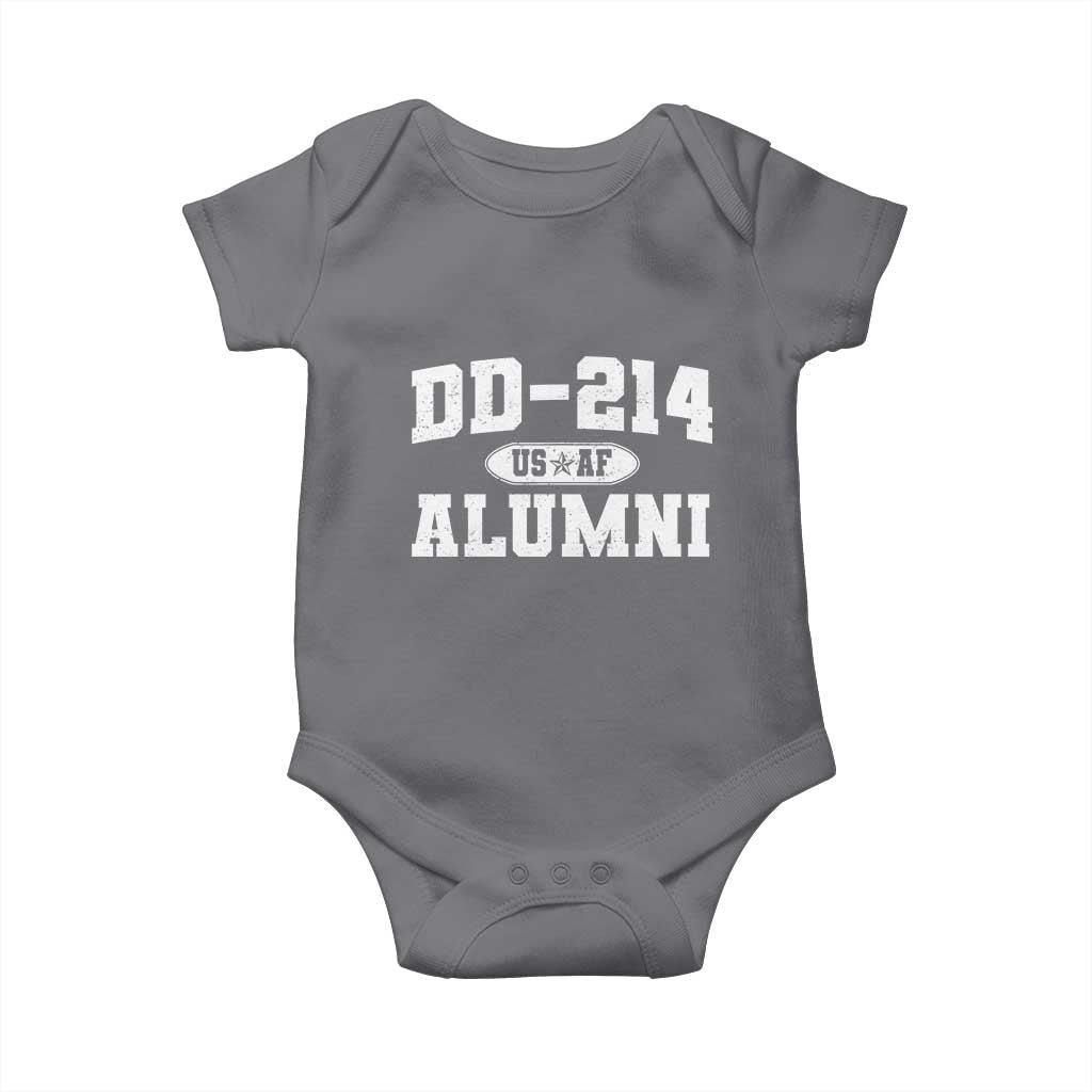 DD-214 US Air Force Alumni Baby Onesie US Military Veteran Retired TS10 Charcoal Print Your Wear