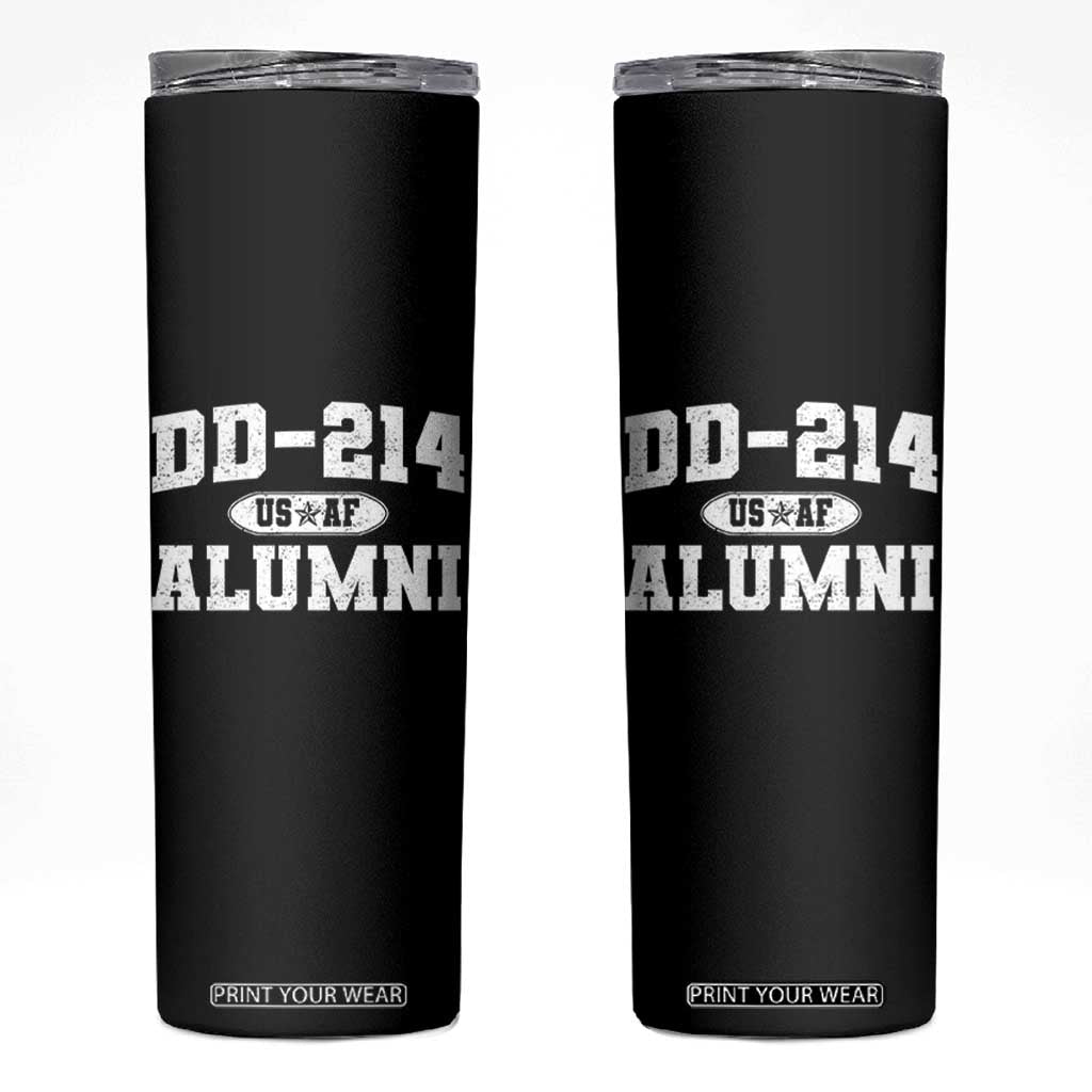 DD-214 US Air Force Alumni Skinny Tumbler US Military Veteran Retired TS10 Black Print Your Wear