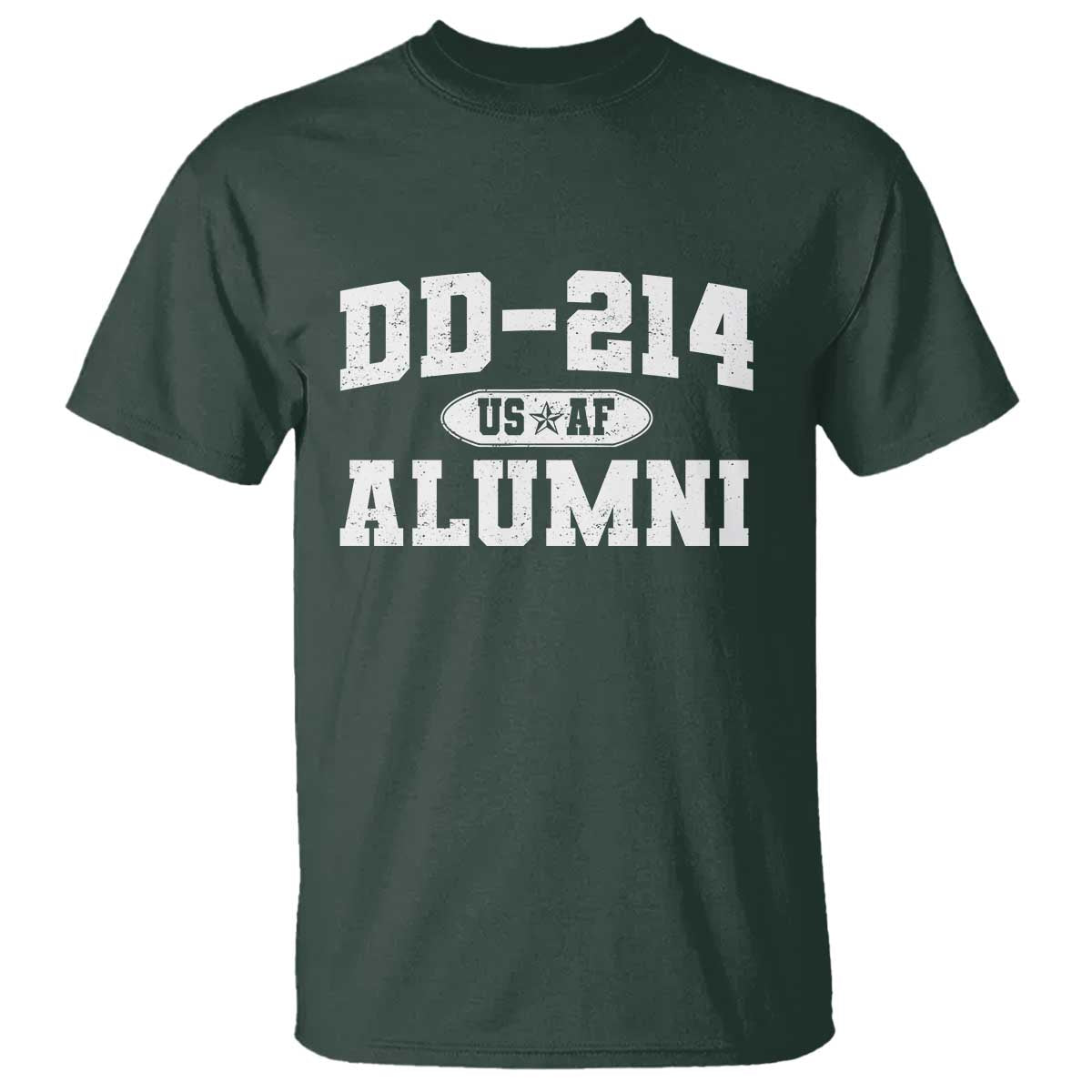 DD-214 US Air Force Alumni T Shirt US Military Veteran Retired TS10 Dark Forest Green Print Your Wear