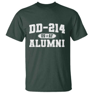 DD-214 US Air Force Alumni T Shirt US Military Veteran Retired TS10 Dark Forest Green Print Your Wear