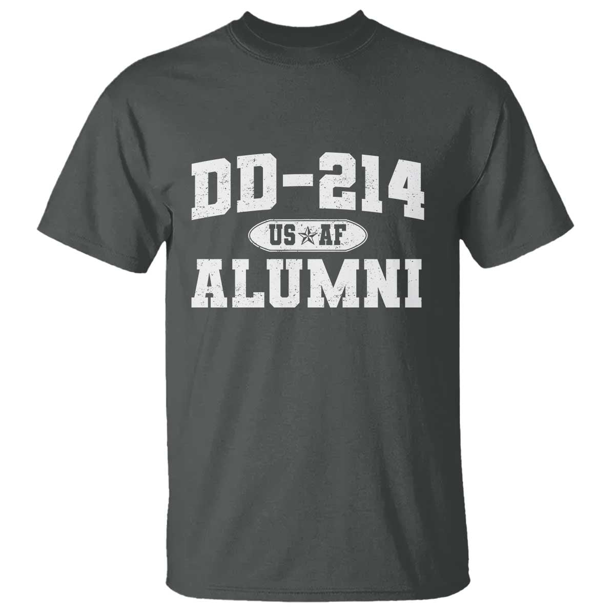 DD-214 US Air Force Alumni T Shirt US Military Veteran Retired TS10 Dark Heather Print Your Wear