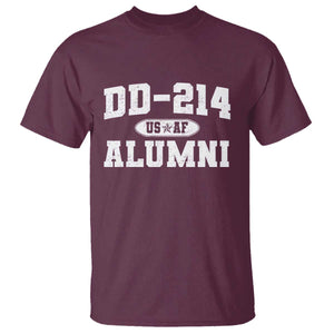 DD-214 US Air Force Alumni T Shirt US Military Veteran Retired TS10 Maroon Print Your Wear
