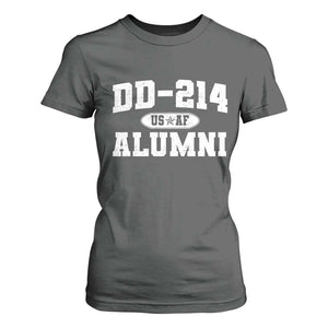 DD-214 US Air Force Alumni T Shirt For Women US Military Veteran Retired TS10 Dark Heather Print Your Wear