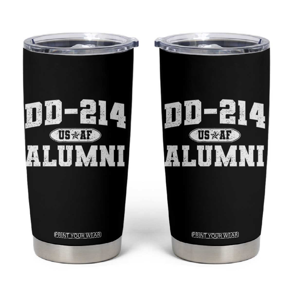 DD-214 US Air Force Alumni Tumbler Cup US Military Veteran Retired TS10 Black Print Your Wear