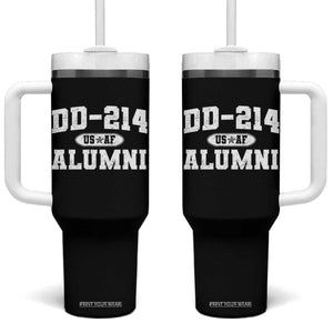 DD-214 US Air Force Alumni Tumbler With Handle US Military Veteran Retired TS10 One Size: 40 oz Black Print Your Wear