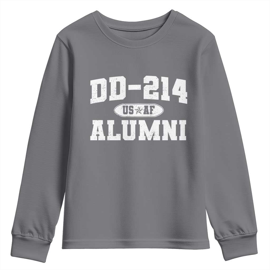 DD-214 US Air Force Alumni Youth Sweatshirt US Military Veteran Retired TS10 Charcoal Print Your Wear